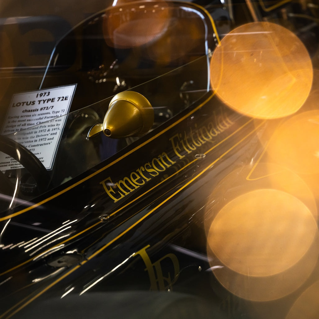 El Lotus 72E de Emerson Fittipaldi, fotografiado en las instalaciones del Classic Team Lotus