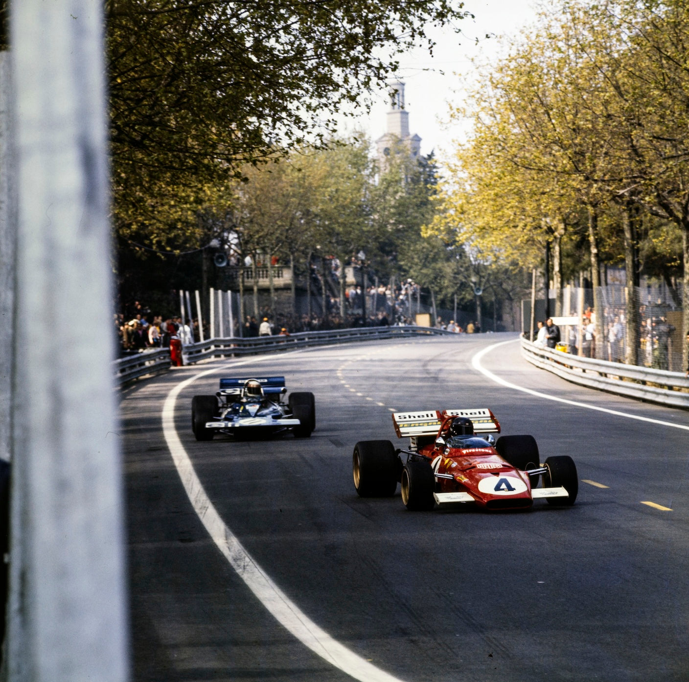 Curva 1 del circuito urbano de Montjuïc, pasado el rasante.