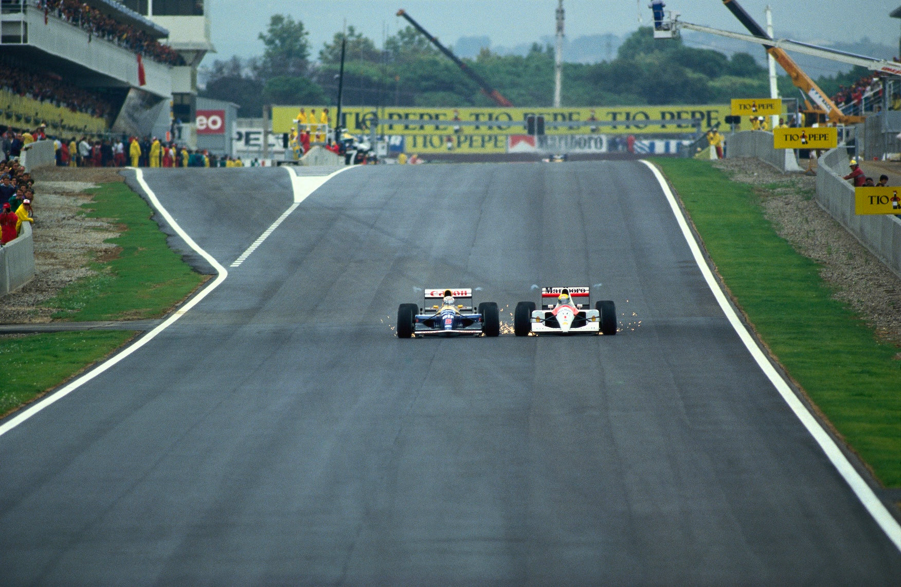 Ayrton Senna y Nigel Mansell batallan en el GP de España de 1991, el primero en el Circuit de Barcelona-Catalunya, Montmeló
