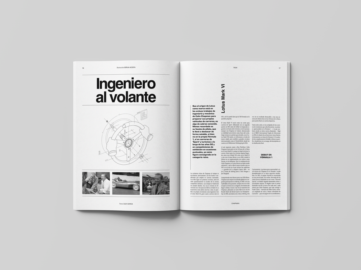 Páginas interiores de la Revista FIUM 004 - Colin Chapman