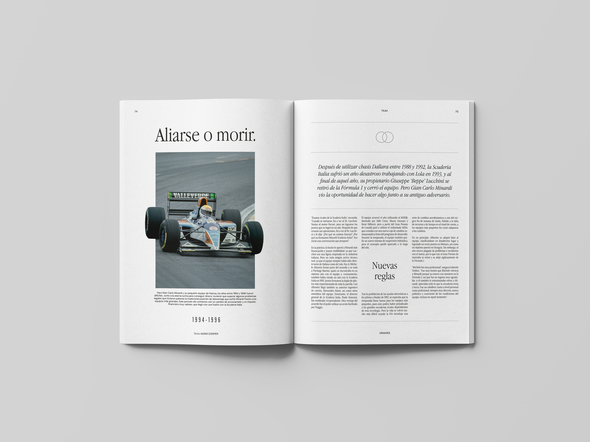Páginas interiores de la Revista FIUM 001B - Minardi