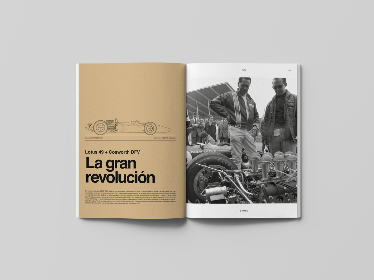 Páginas interiores de la Revista FIUM 004 - Colin Chapman