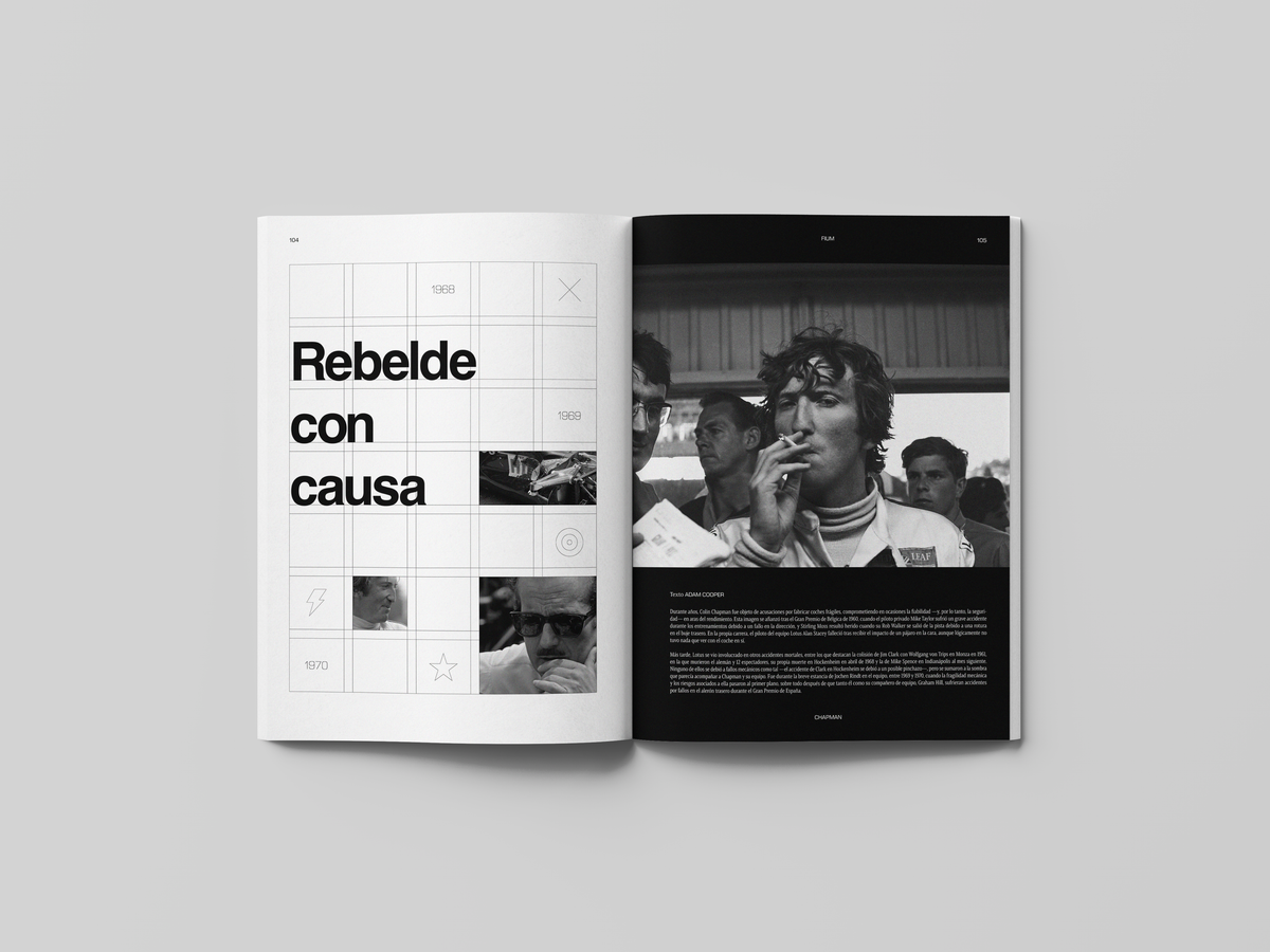 Páginas interiores de la Revista FIUM 004 - Colin Chapman