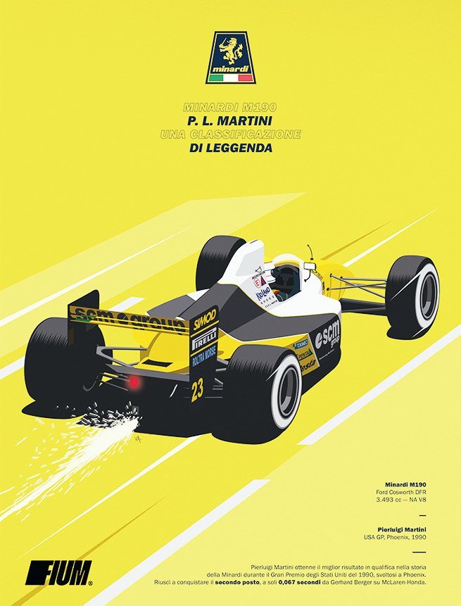 lámina del minardi m190 de pierluigi martini