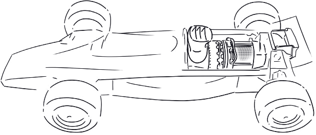 dibujo del lotus 56b con motor de turbina