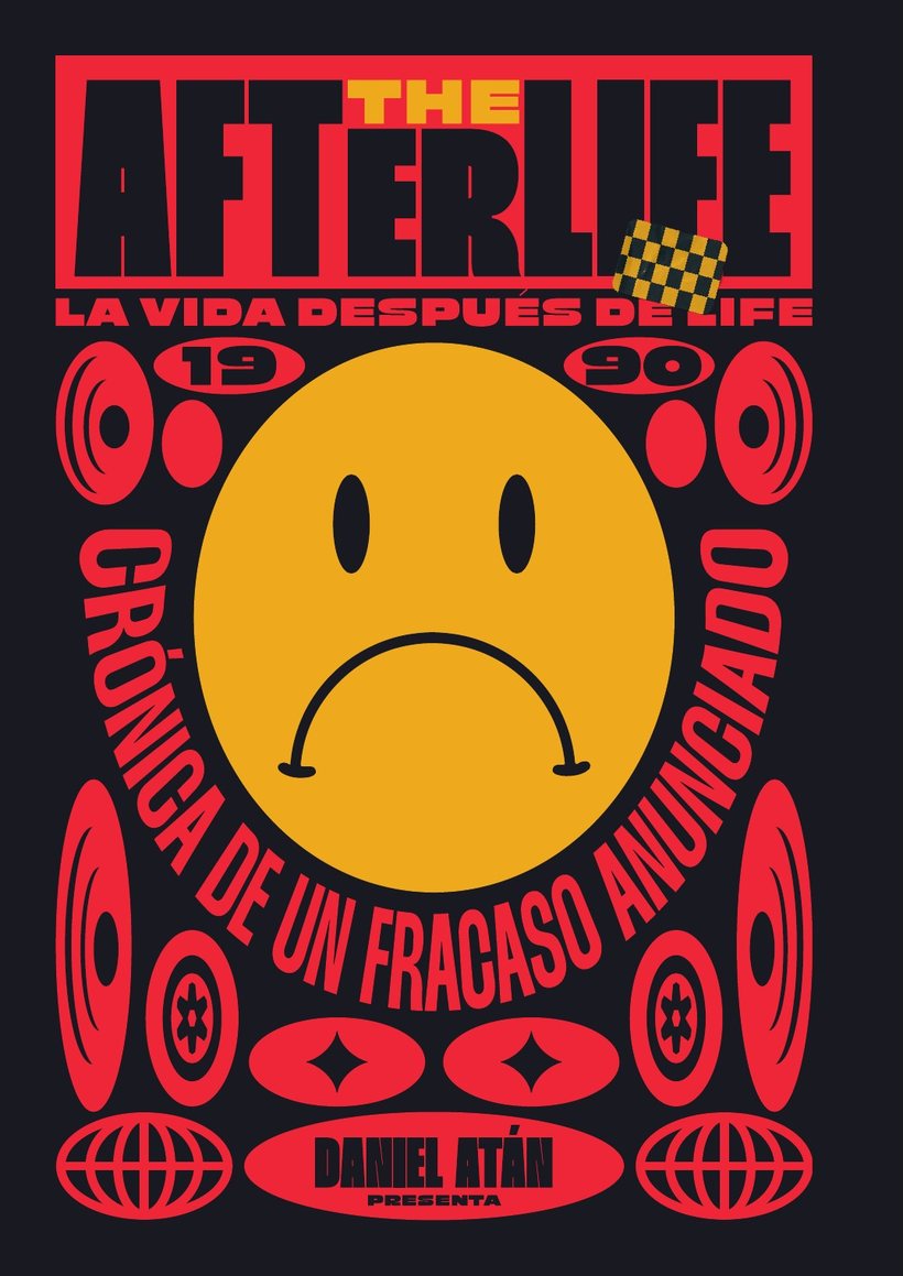 cartel de apertura de «the afterlife», con un smiley triste amarillo